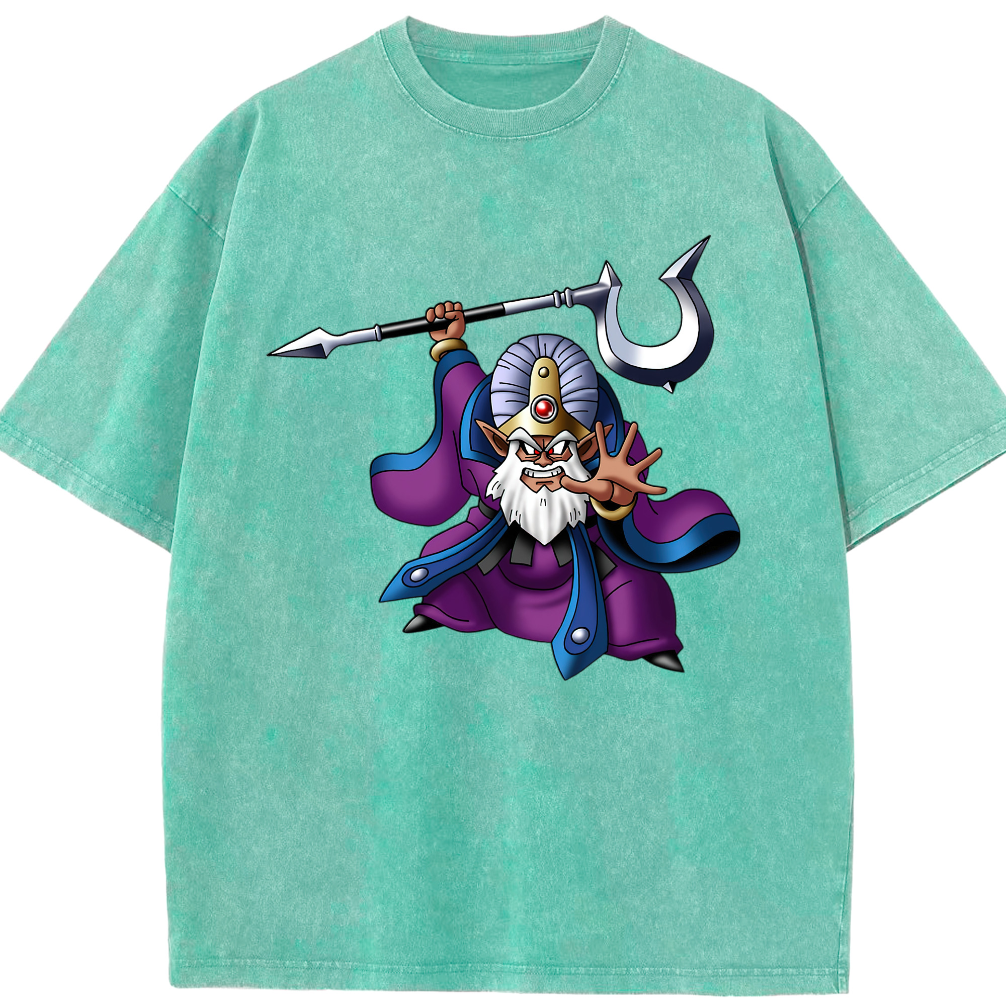 （画像用） ドラゴンクエスト Doragon Kuesuto Dragon Quest 綿100% ヴィンテージ風 半袖Tシャツ（フロントプリント）
